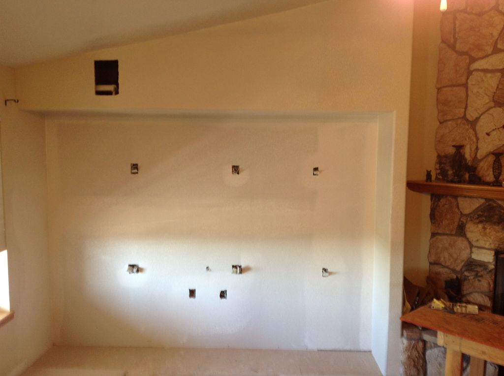 finished and textured drywall for a Temecula, CA in wall entertainment center