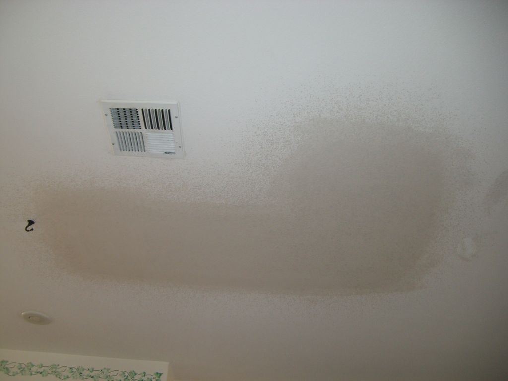 L-shaped ceiling section after drywall repair