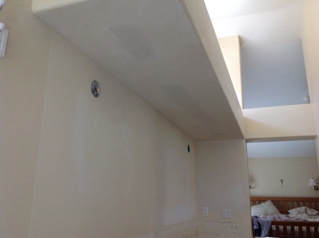 Bathroom ceiling drywall closure 