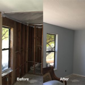 Wall Works- beofre and after drywall water damage
