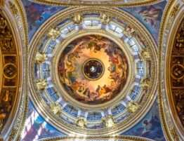 religious paintings on a cathedral s ceiling