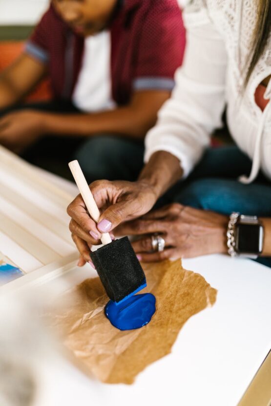 a person using a foam brush