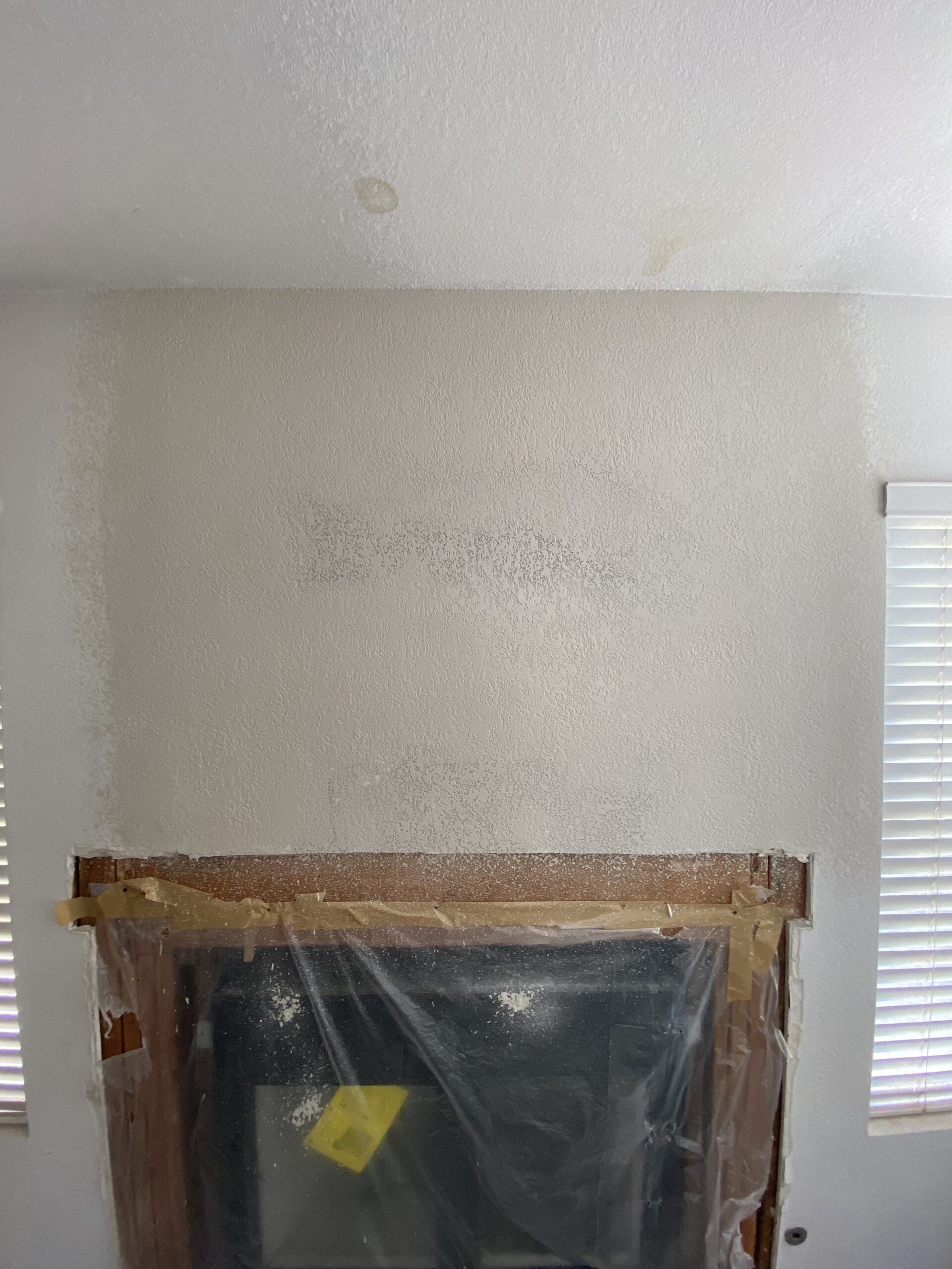 Fire place drywall repair after