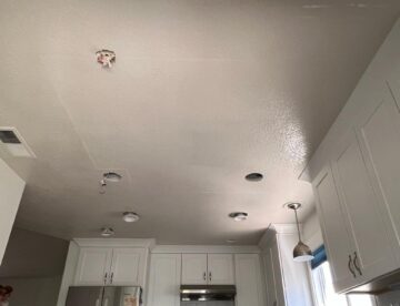Ceiling drywall repair in kitchen after