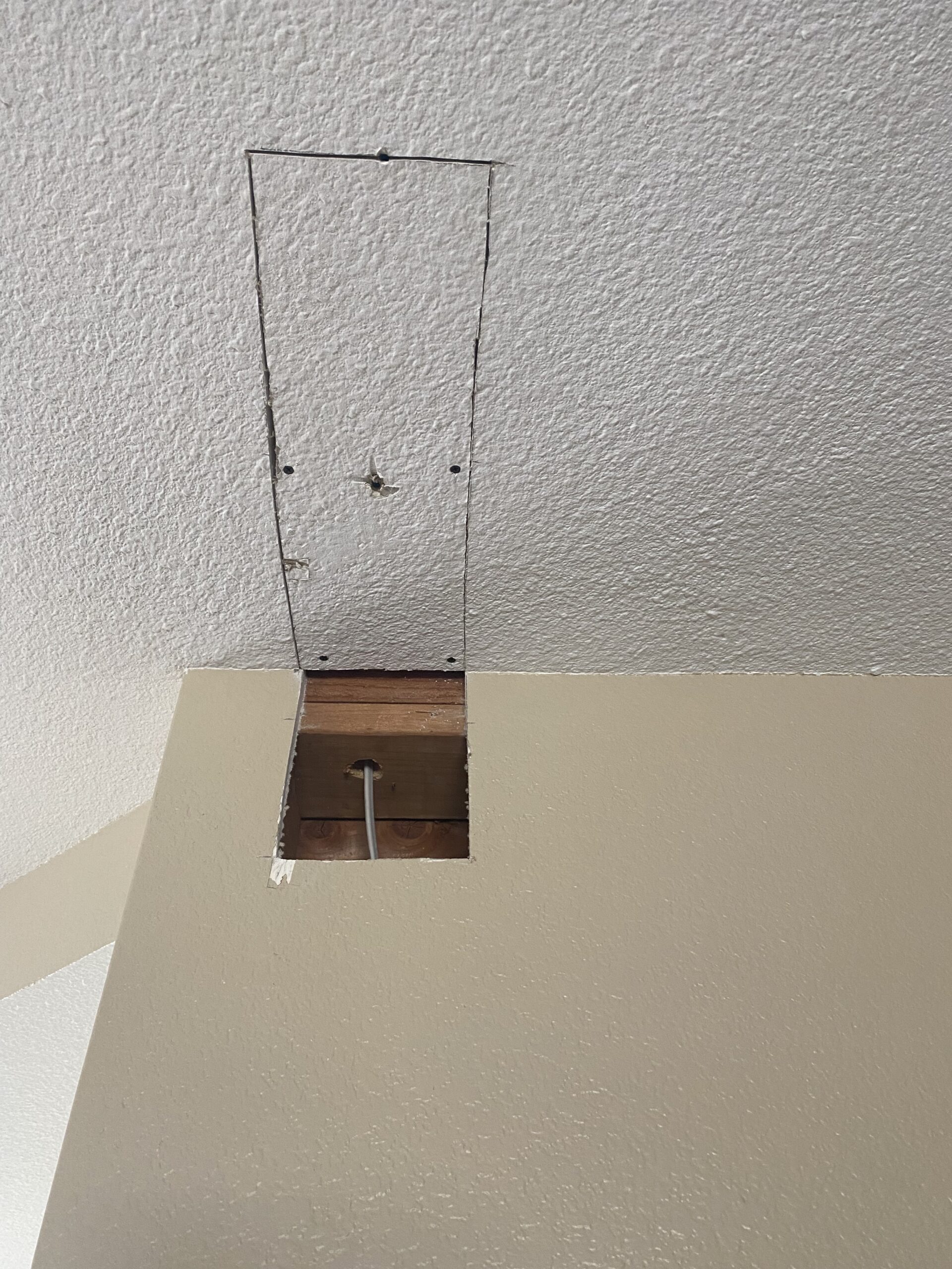 Ceiling drywall repair before