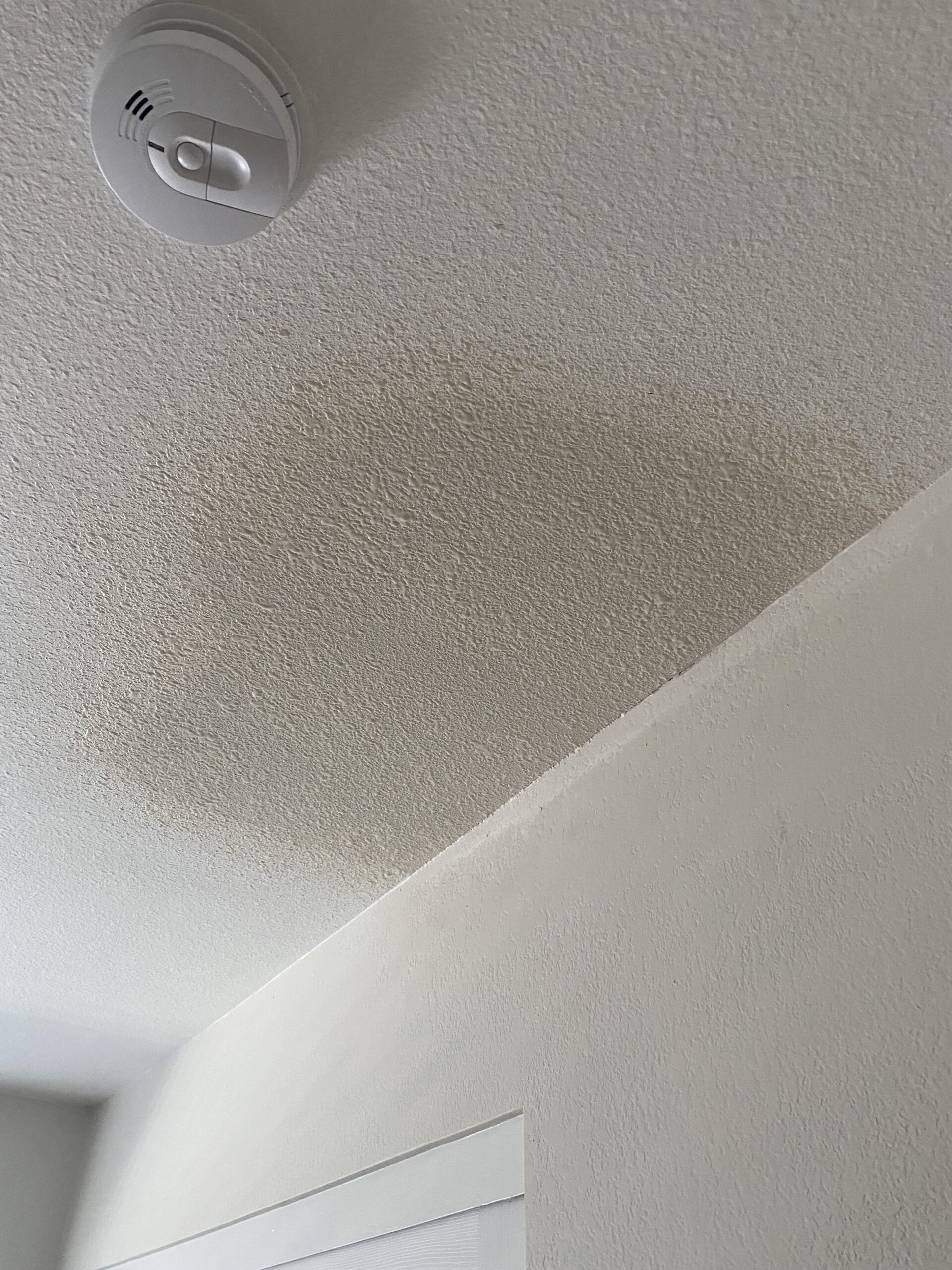 Bedroom ceiling drywall repair after