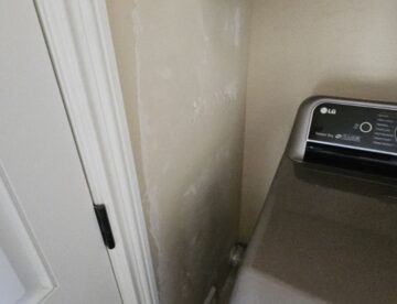 Smooth texture drywall repair in laundry room after