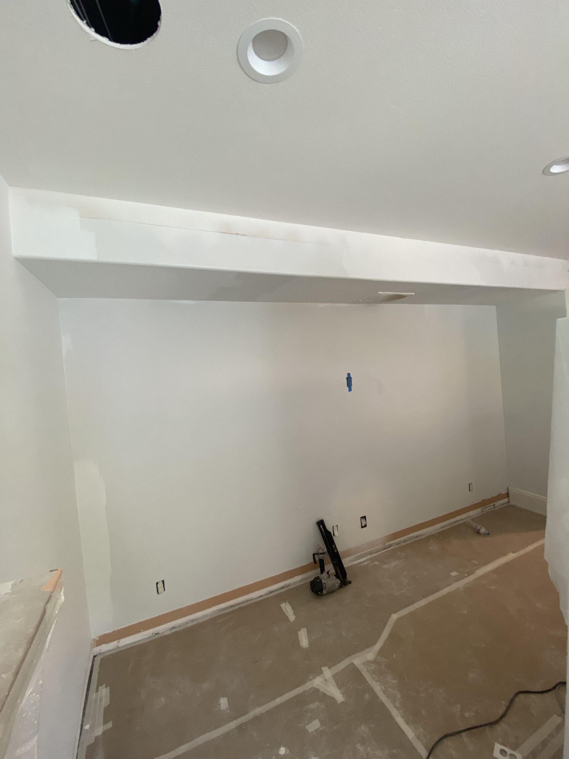 Drywall wall buildout before