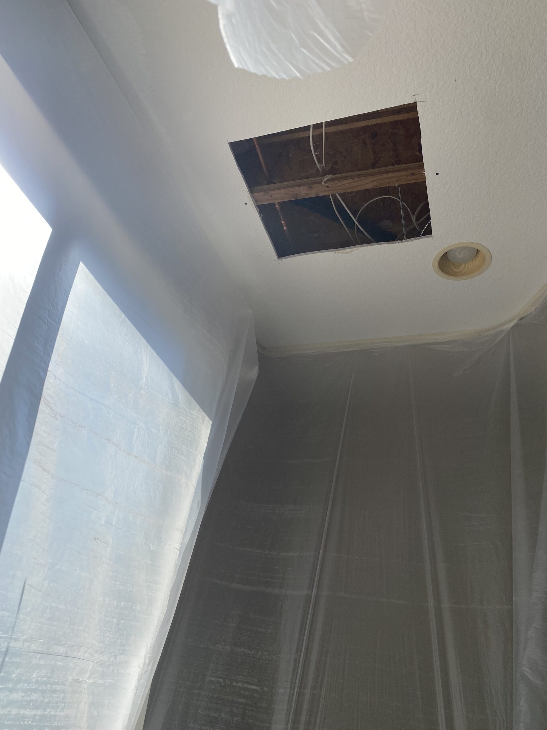 Dining room ceiling repair before