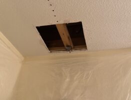 Before shower ceiling drywall repair