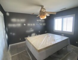 Bedroom paint with dark walls before