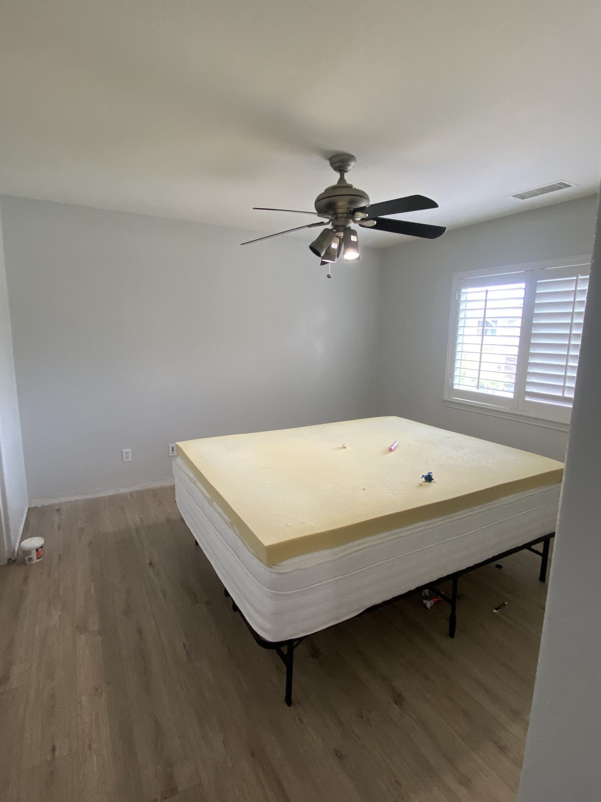 Bedroom paint with dark walls after