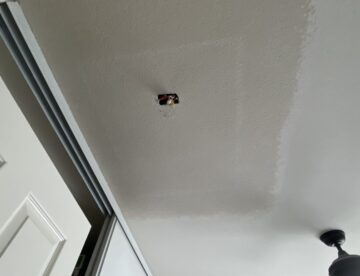 Bedroom ceiling drywall repair after