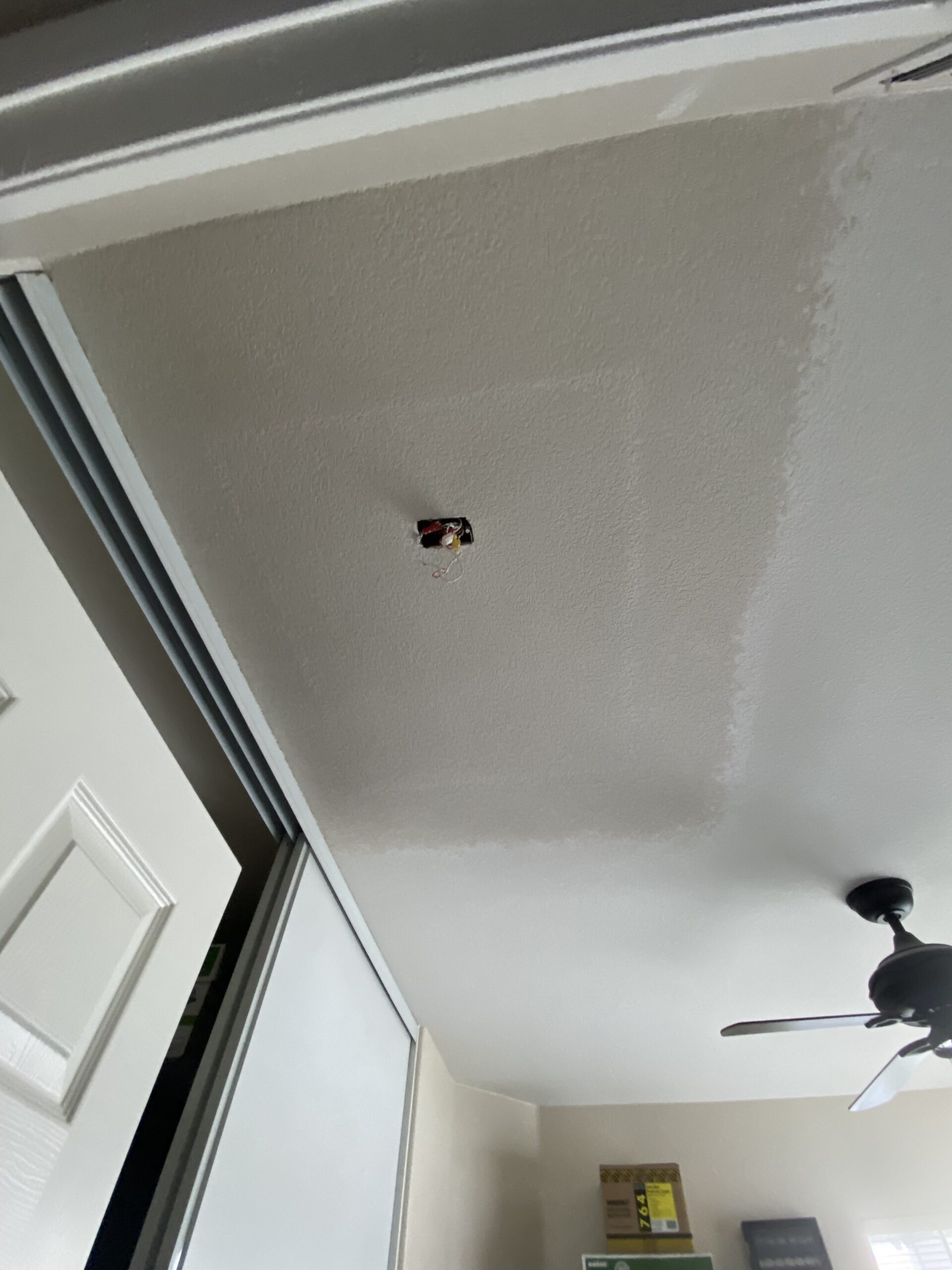 Bedroom ceiling drywall repair after