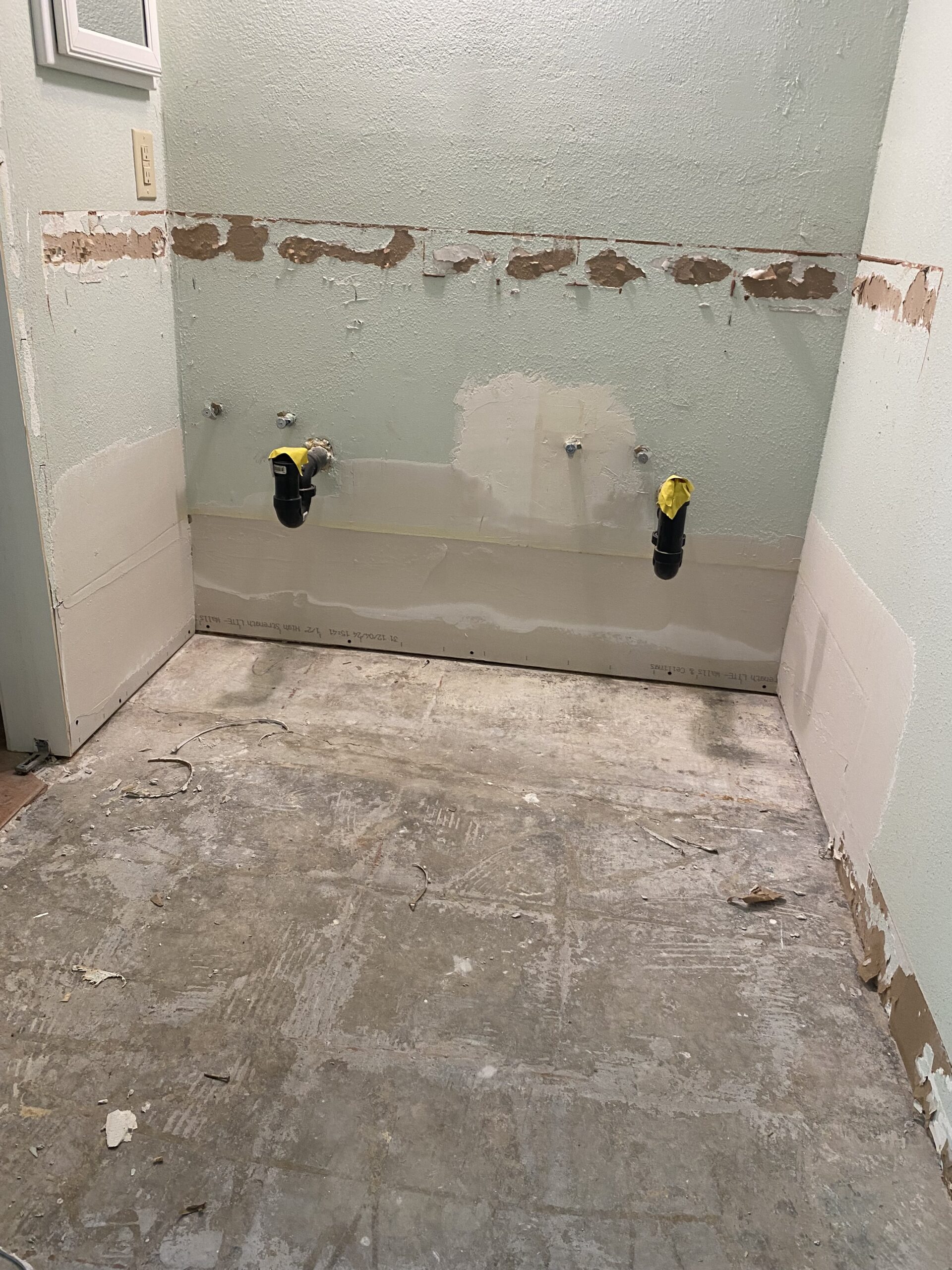 Master bathroom drywall repair after