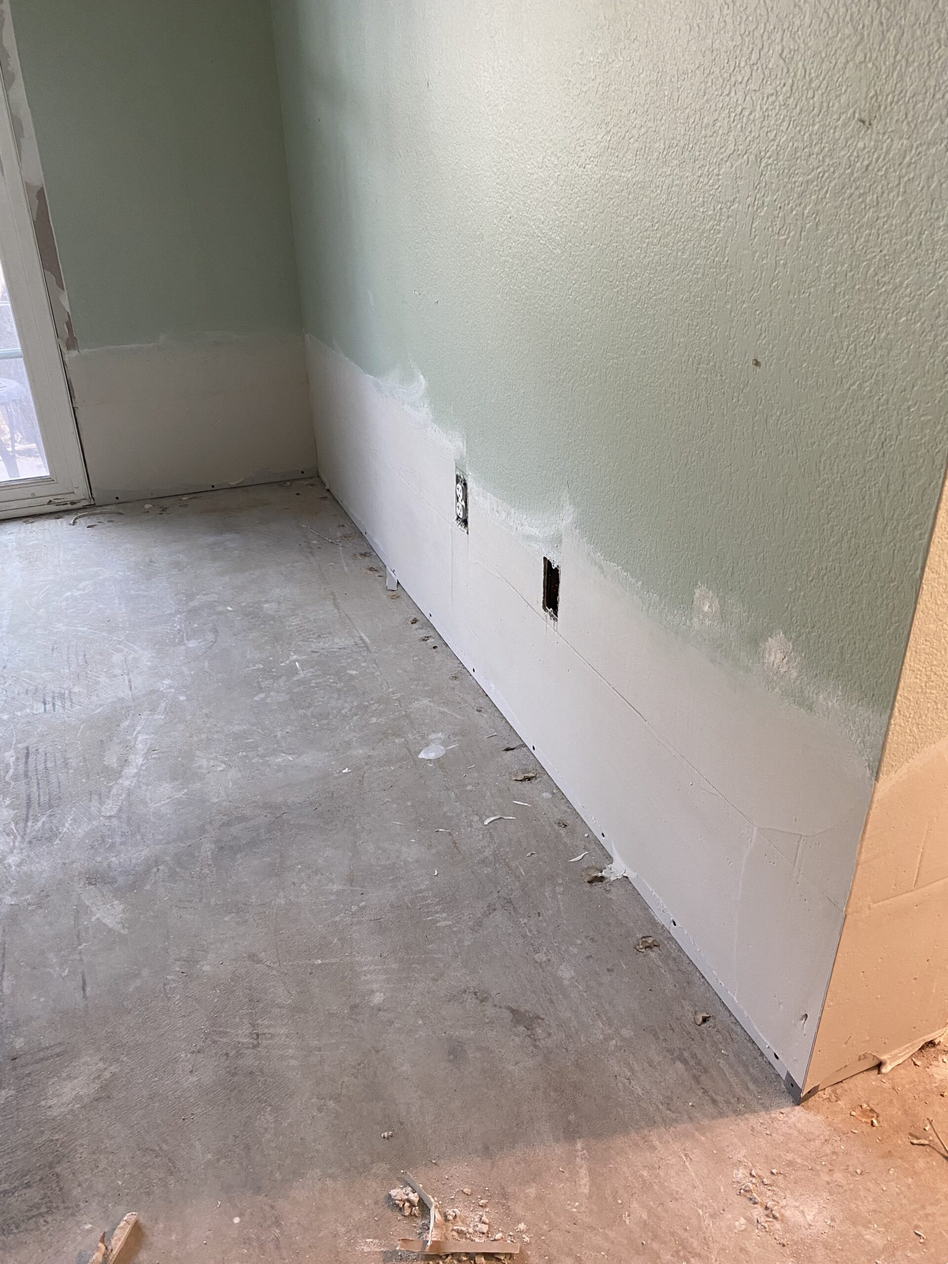 Master bedroom drywall repair after