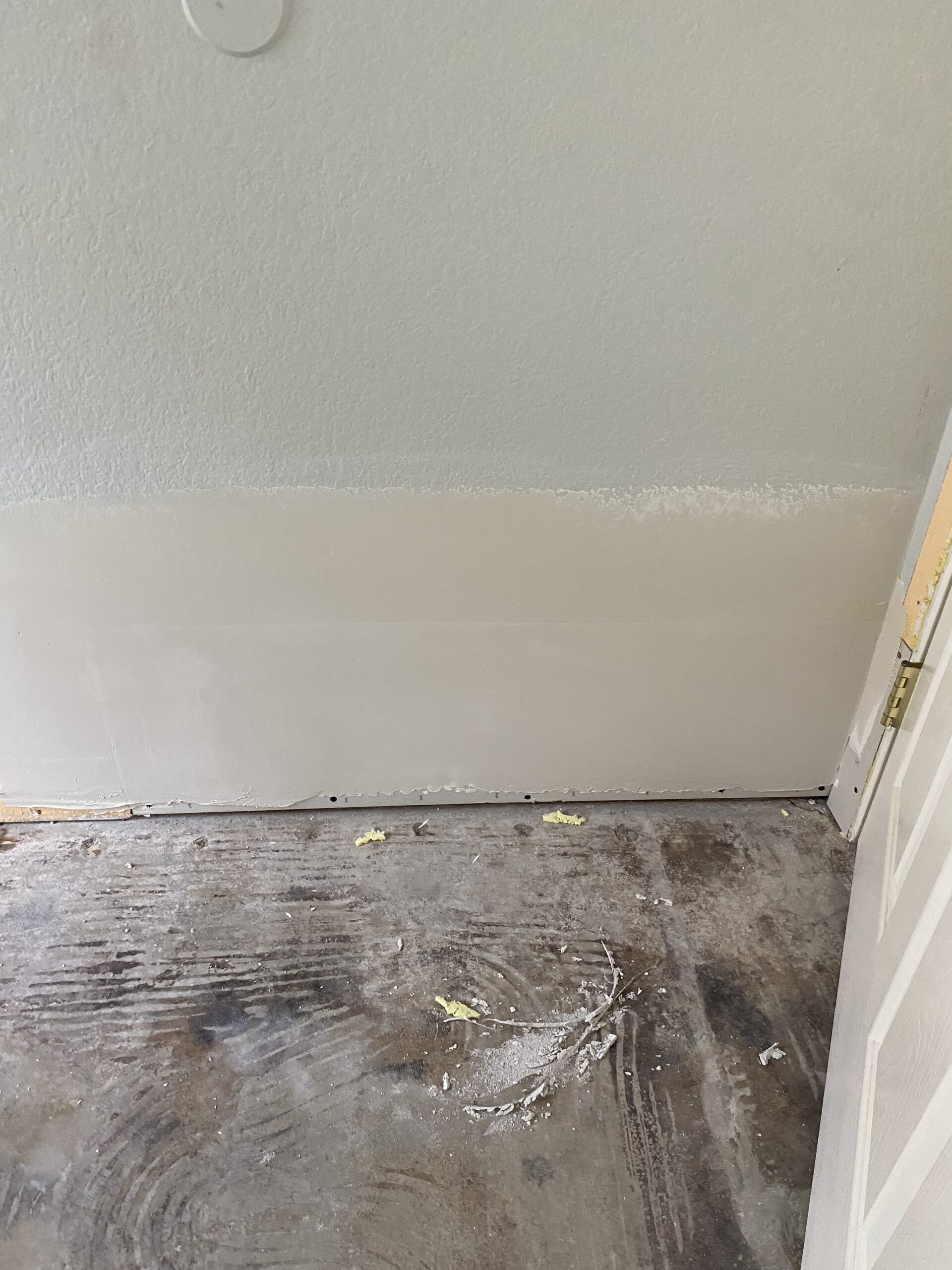 Bedroom drywall repair after