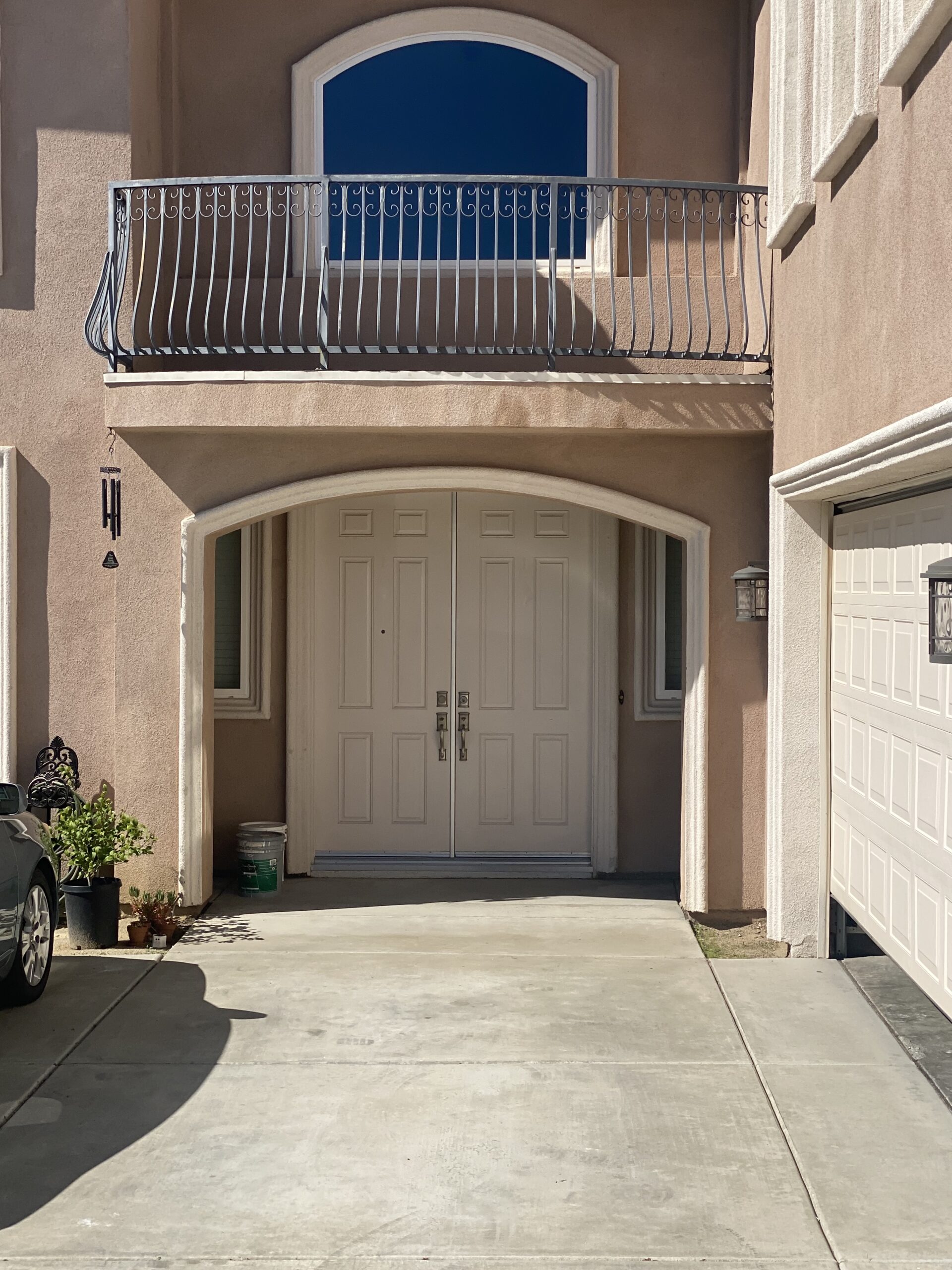 Wrought iron and front door paint before 