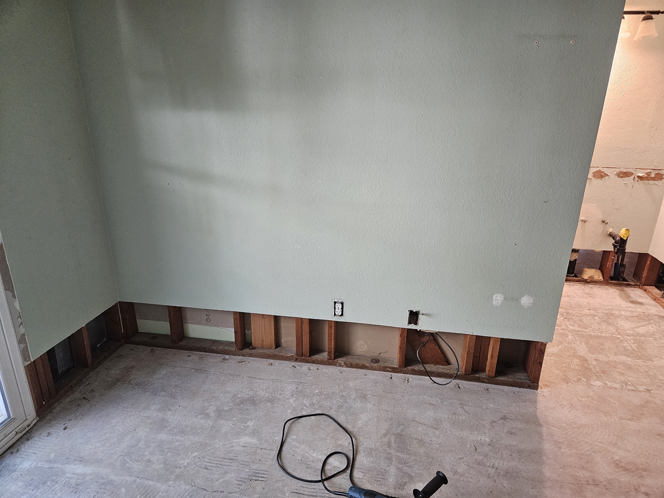 Master bedroom drywall repair before