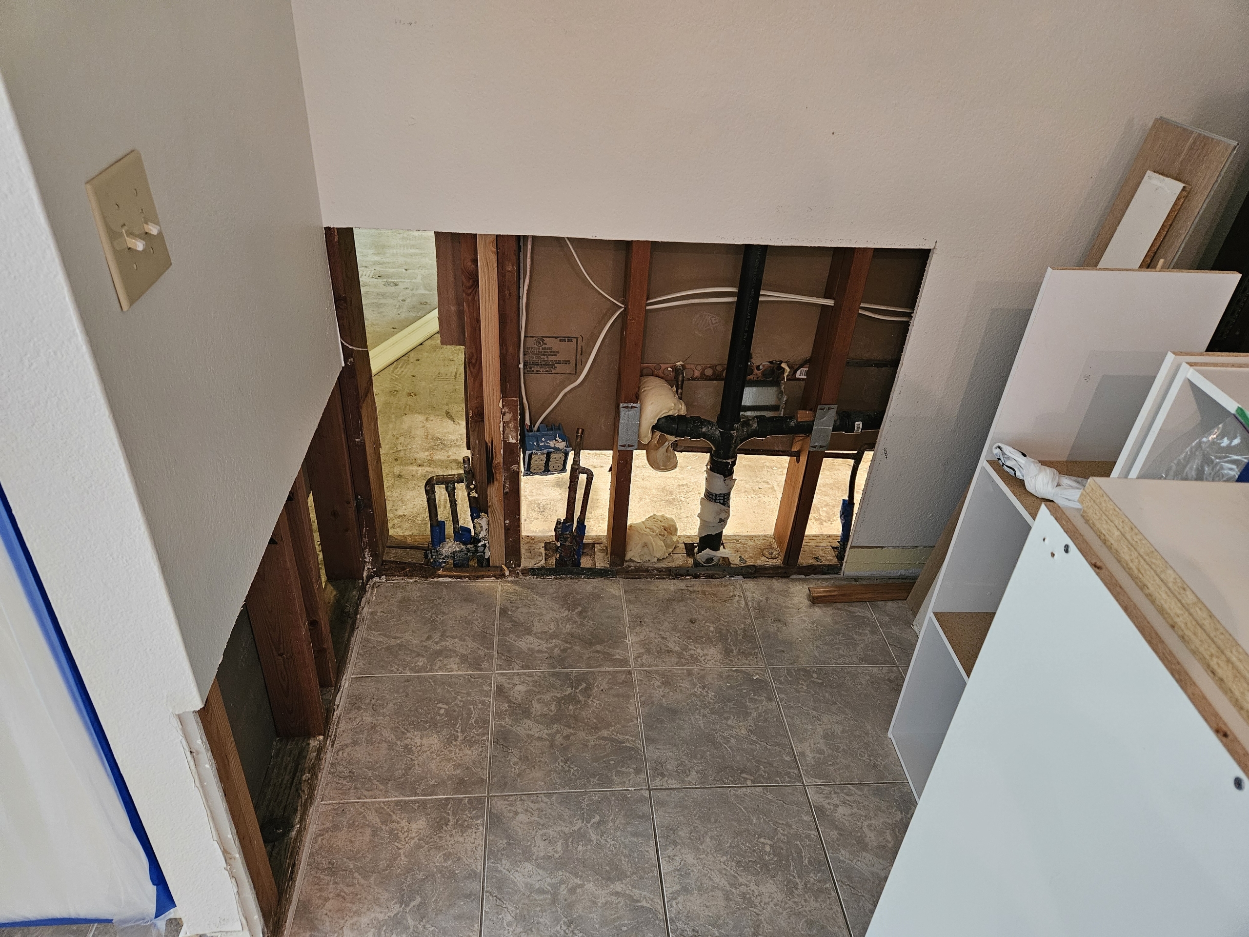 Kitchen drywall repair before