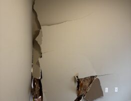 Garage drywall repair in house before