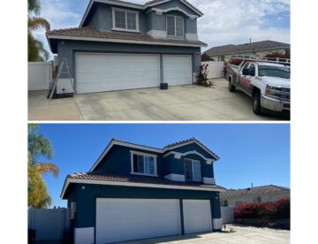 Before and after Full exterior house painting in murrieta ca
