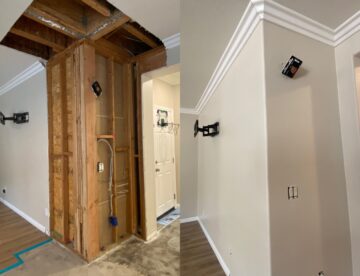 Water damage drywall repair in Menifee ca before and after